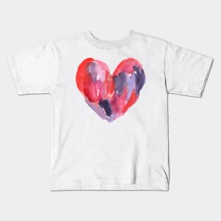 Watercolor Heart in Loose Brushstrokes Kids T-Shirt